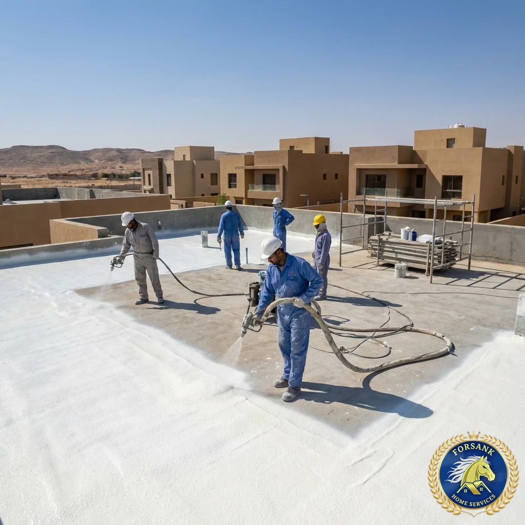 سيارة ورشة عزل كبيرة حديثة تابعة لشركة فــرســانـك تسير على طريق الملك فهد بجدة