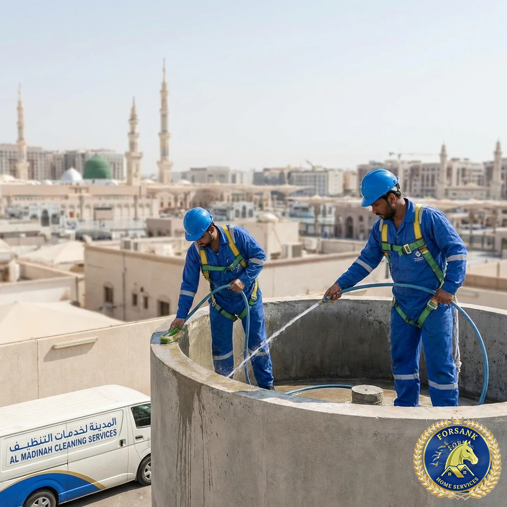 مشرف فريق النقل يصافح عميل سعودي مبتسم في منزله الجديد بعد إتمام عملية النقل ومراجعة القائمة