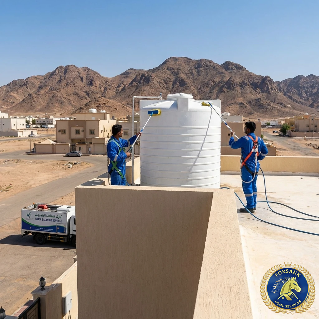 مشرف فريق النقل يصافح عميل سعودي مبتسم في منزله الجديد بعد إتمام عملية النقل ومراجعة القائمة